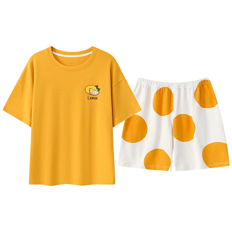 Pyjama Femme Été Coton – Ensemble Short & T-shirt avec Maintien Intégré