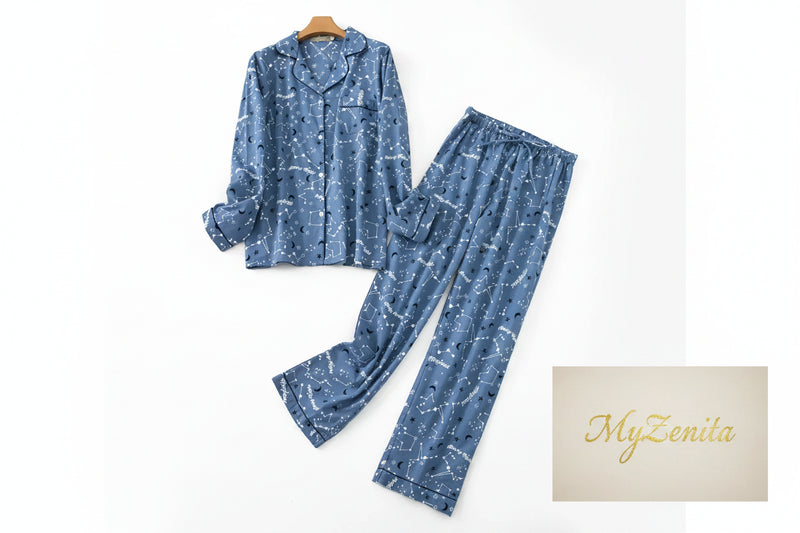 Pyjama Femme Flanelle Coton – Ensemble 2 Pièces Imprimé Kawaii & Carreaux | Livraison Offerte