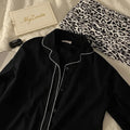 Pyjama Femme Imprimé Léopard – Ensemble 2 Pièces Col Chemise Manches Longues | Livraison Offerte