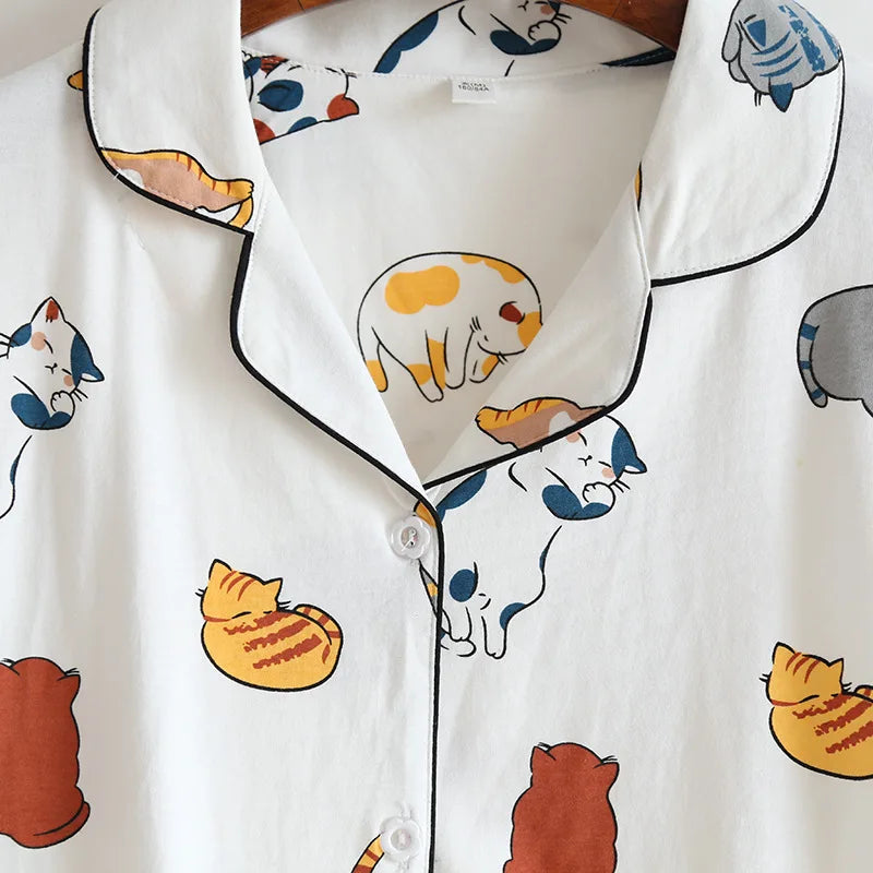 Ensemble Pyjama Femme 100% Coton – T-shirt Manches Courtes & Short - Livraison Offerte