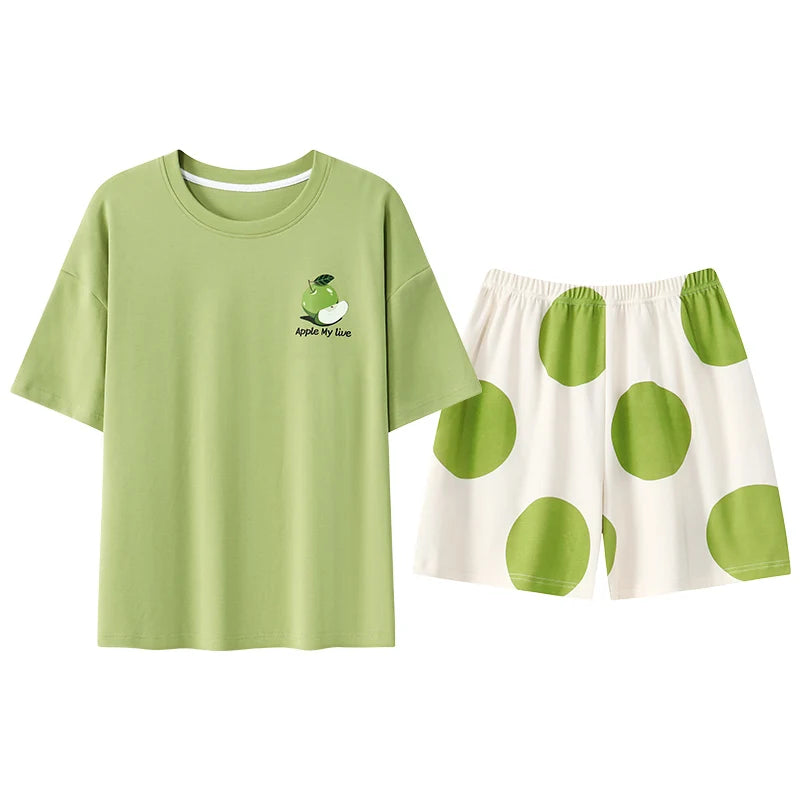 Pyjama Femme Été Coton – Ensemble Short & T-shirt avec Maintien Intégré