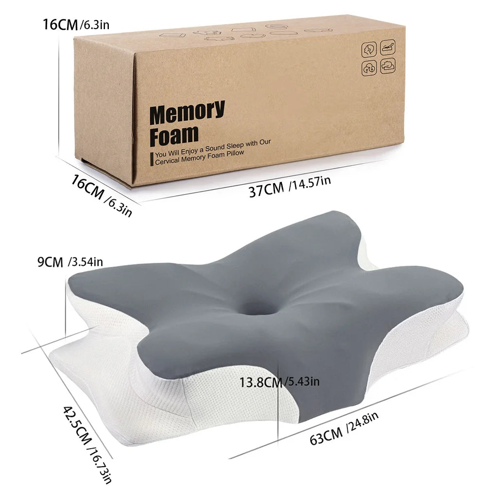 Oreiller Cervical à Mémoire de Forme Rafraîchissant Ice Silk 63x42,5cm – Housse Lavable