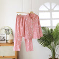 Pyjama Femme Coton Motif Floral Automne/Printemps – Ensemble 2 Pièces Confort – Livraison Offerte FR & EU