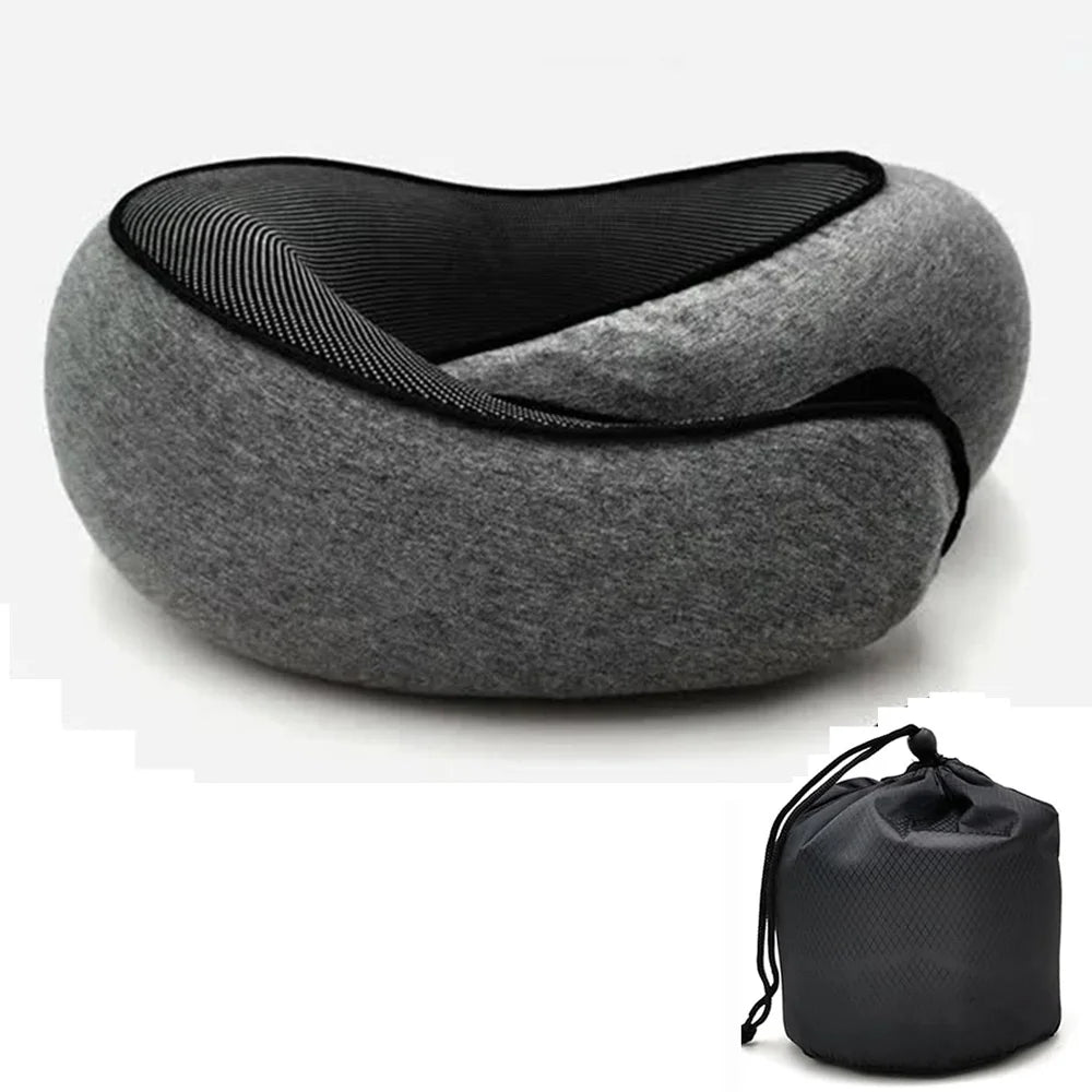 Oreiller de Voyage en Forme de U Style Escargot – Mémoire de Forme Ajustable Portable