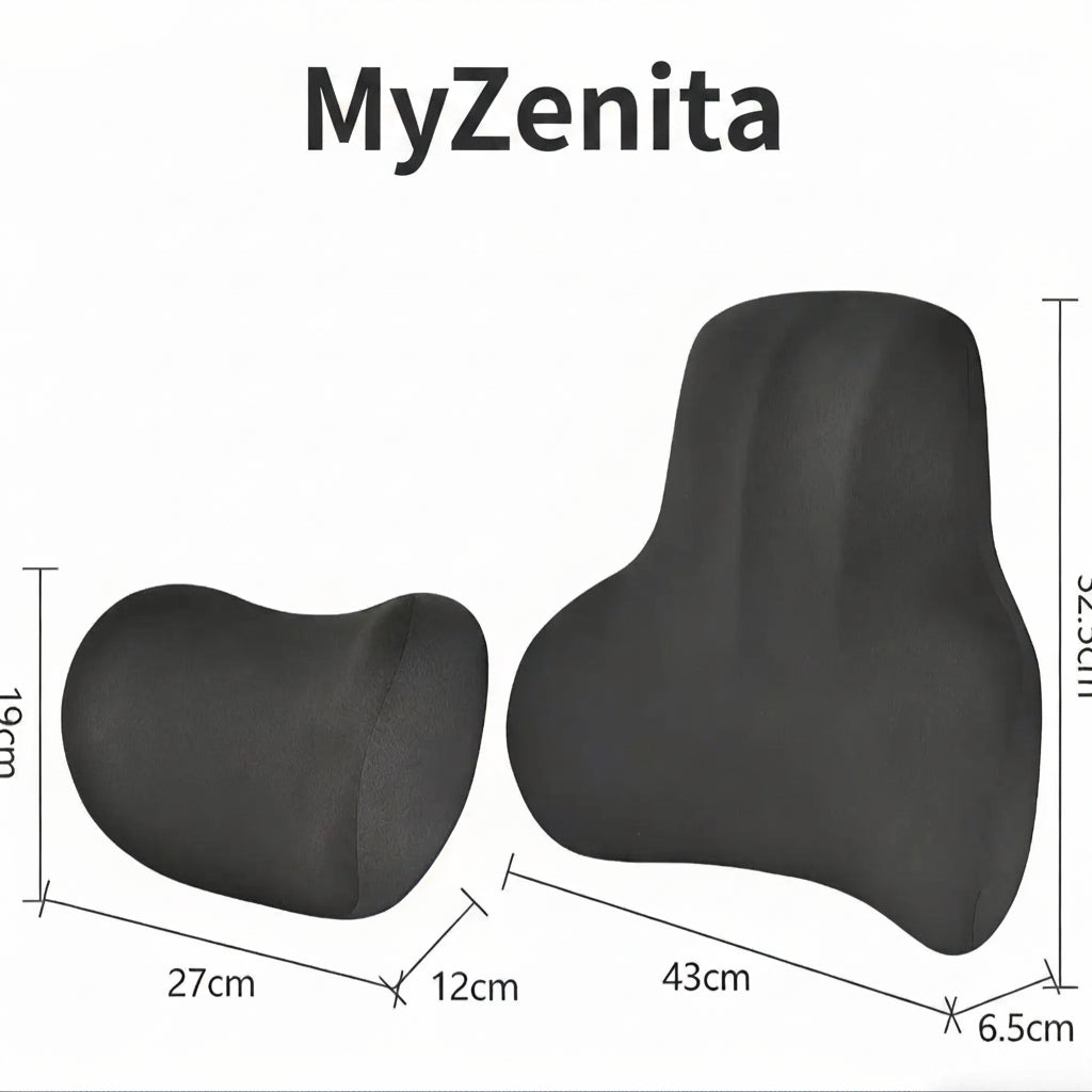 Coussin Mémoire de Forme Voiture – Soutien Cervical & Lombaire | MyZenita