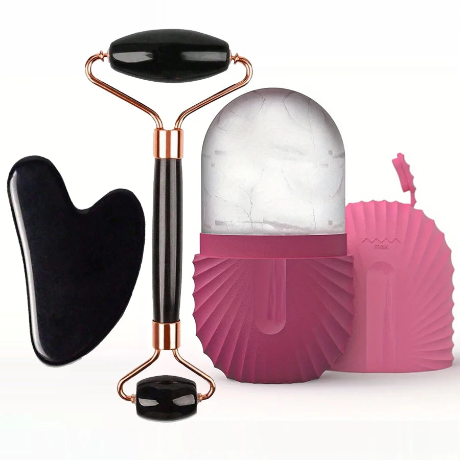 Rouleau Glaçon Visage & Gua Sha – Set Soin Anti-Poches & Contouring | MyZenita