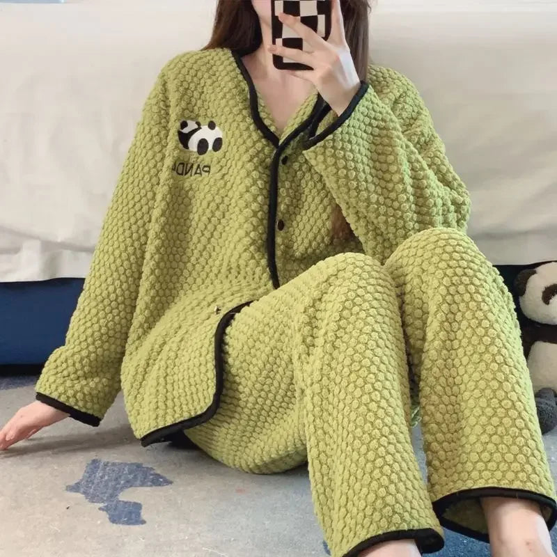 Pyjama Polaire Femme Motif Panda – Ensemble 2 Pièces