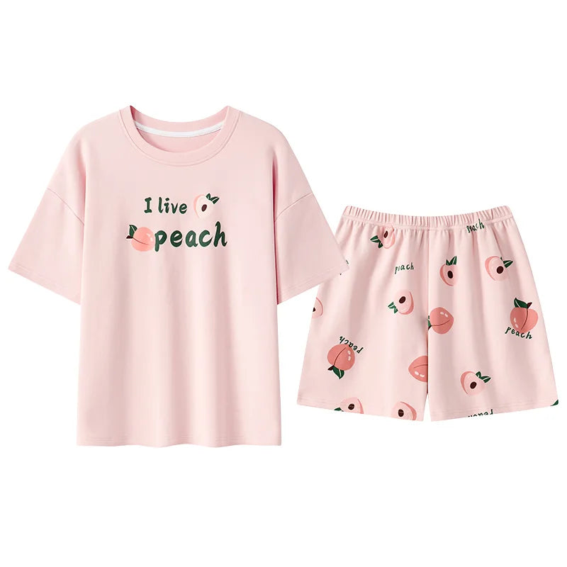 Pyjama Femme Été Coton – Ensemble Short & T-shirt avec Maintien Intégré
