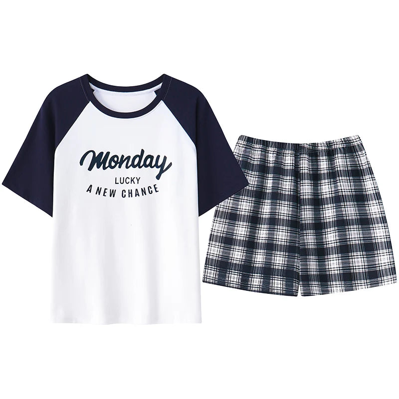 Pyjama Femme Été Coton – Ensemble Short & T-shirt avec Maintien Intégré