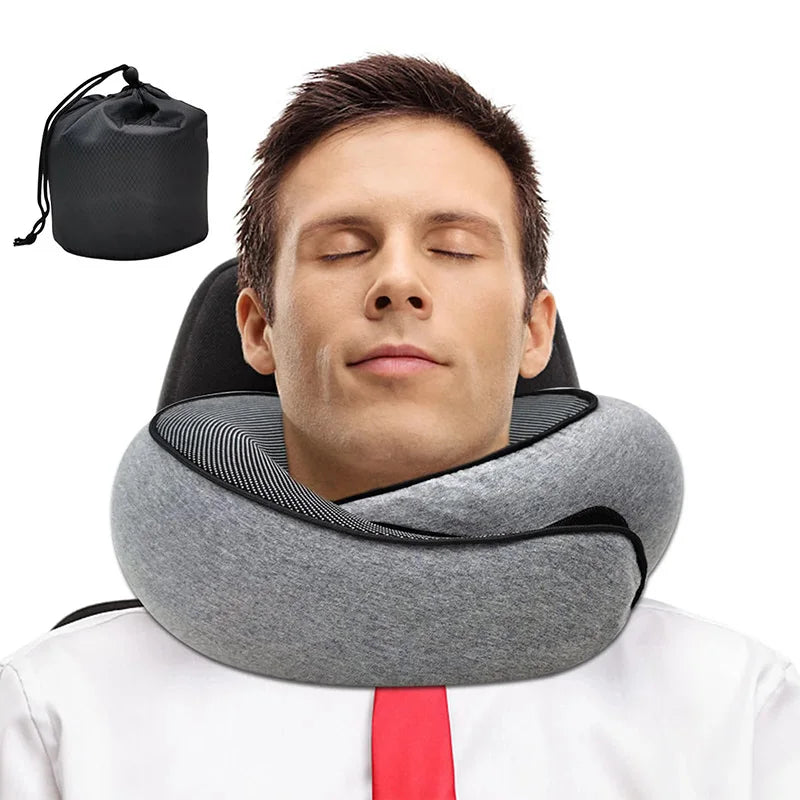 Oreiller de Voyage en Forme de U Style Escargot – Mémoire de Forme Ajustable Portable