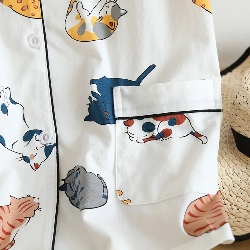 Ensemble Pyjama Femme 100% Coton – T-shirt Manches Courtes & Short - Livraison Offerte