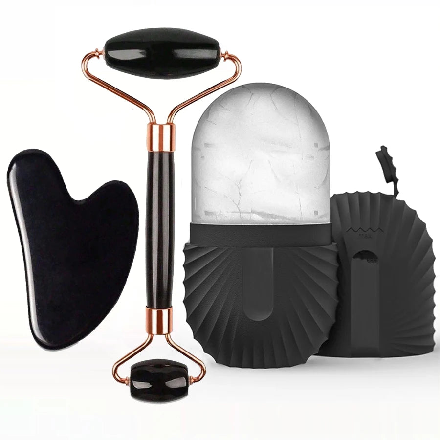Rouleau Glaçon Visage & Gua Sha – Set Soin Anti-Poches & Contouring | MyZenita