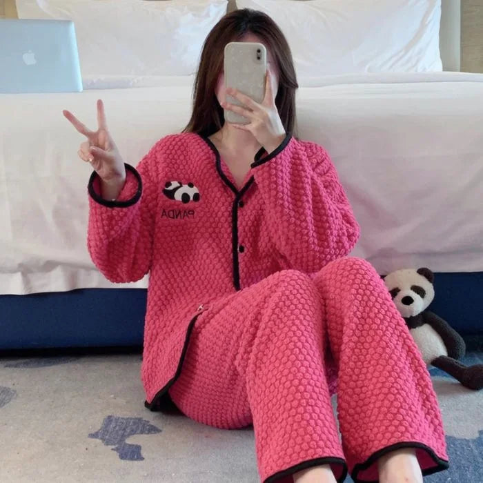Pyjama Polaire Femme Motif Panda – Ensemble 2 Pièces