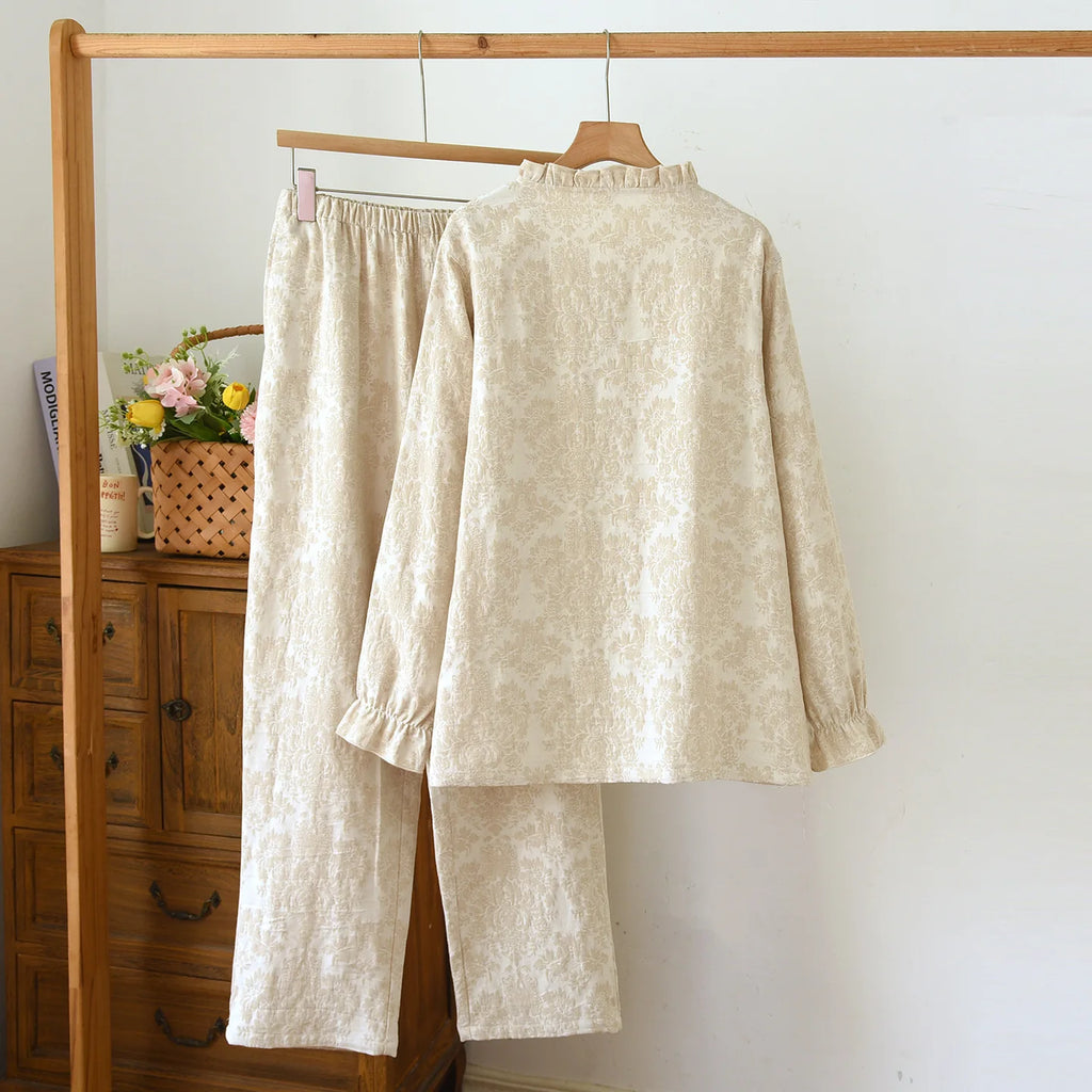 Pyjama Femme Élégant - Ensemble 2 Pièces Manches Longues Décontracté - Livraison Offerte FR & EU