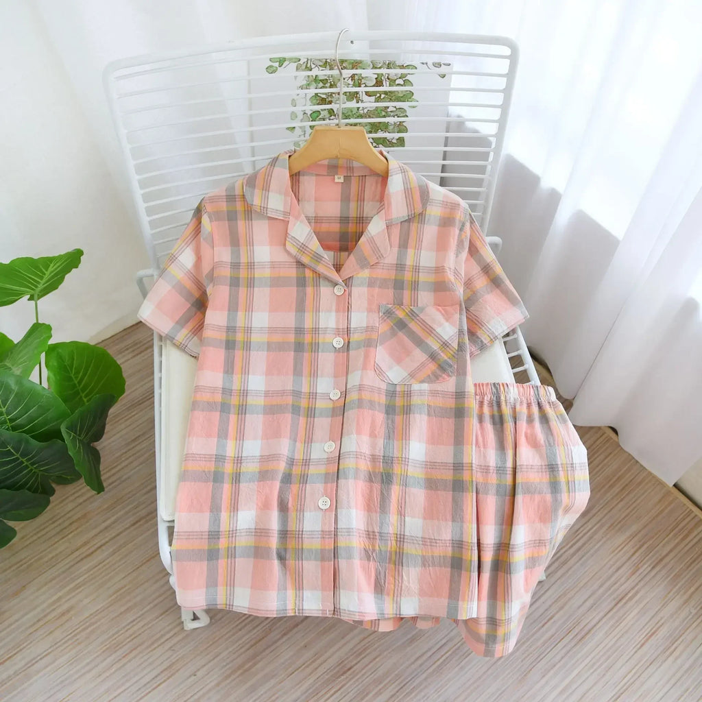 Ensemble Pyjama Femme 100% Coton – T-shirt Manches Courtes & Short - Livraison Offerte