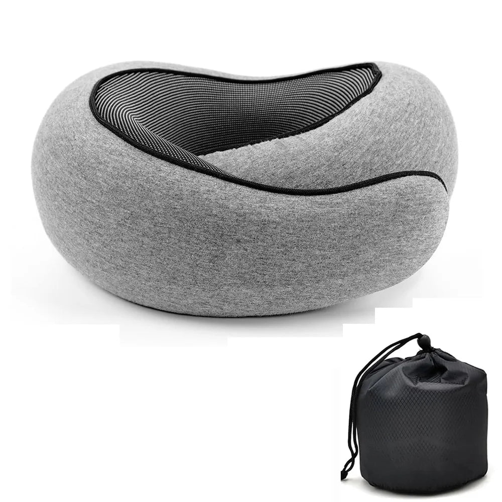 Oreiller de Voyage en Forme de U Style Escargot – Mémoire de Forme Ajustable Portable