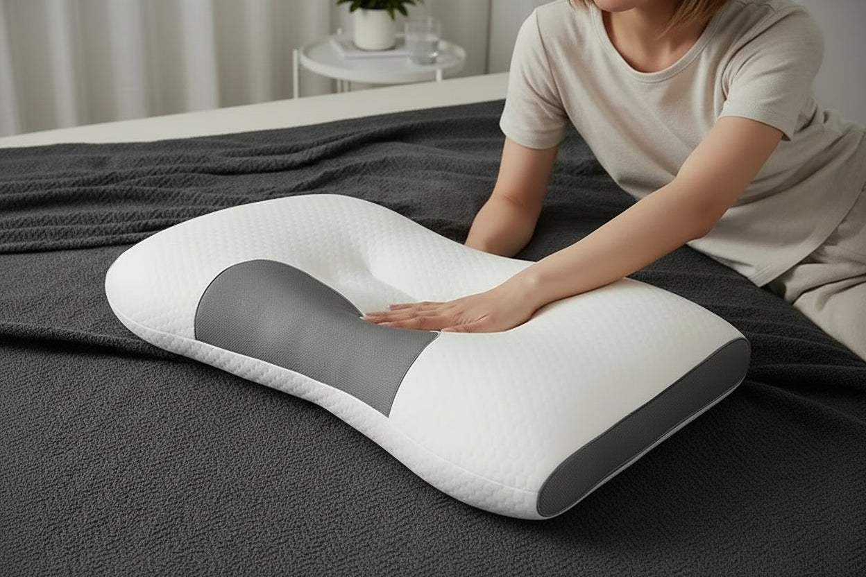 Oreiller Cervical Orthopédique en Fibre de Soja – Massage & Confort pour Dormir