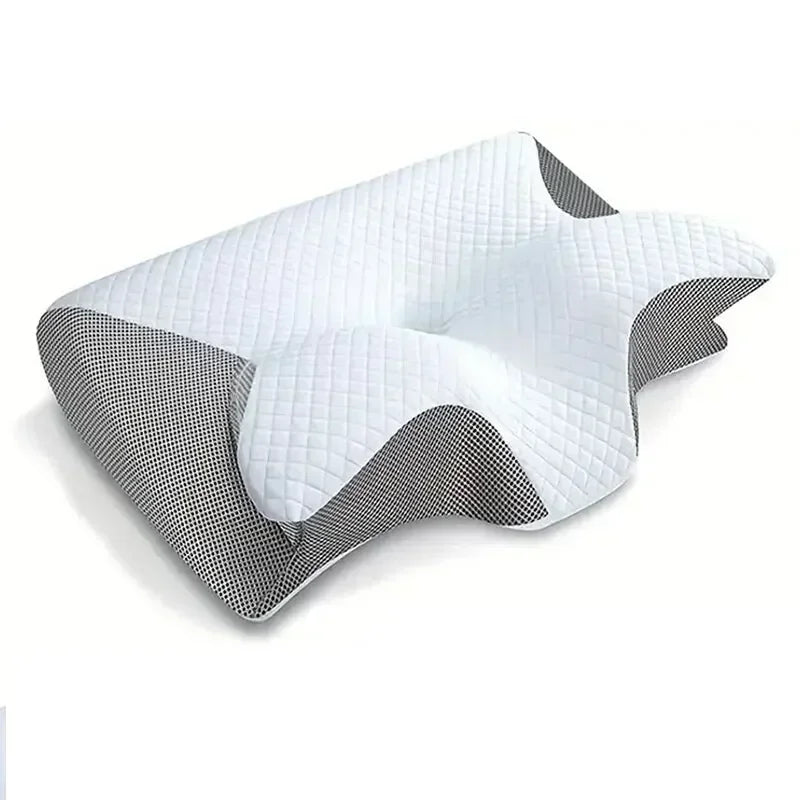 Oreiller Cervical à Mémoire de Forme 2 en 1 – Contour Ergonomique Orthopédique Anti-Douleur