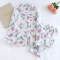 Pyjama Femme Coton 100% – Motif Rose Imprimé – Ensemble 2 Pièces – Livraison Offerte FR & EU