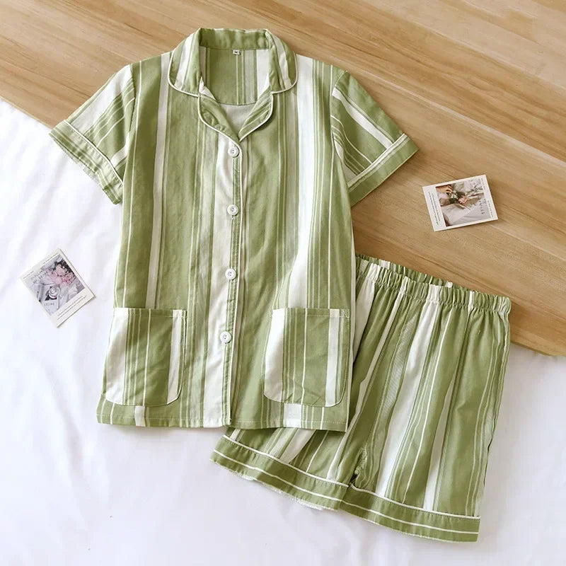 Ensemble Pyjama Femme 100% Coton – T-shirt Manches Courtes & Short - Livraison Offerte