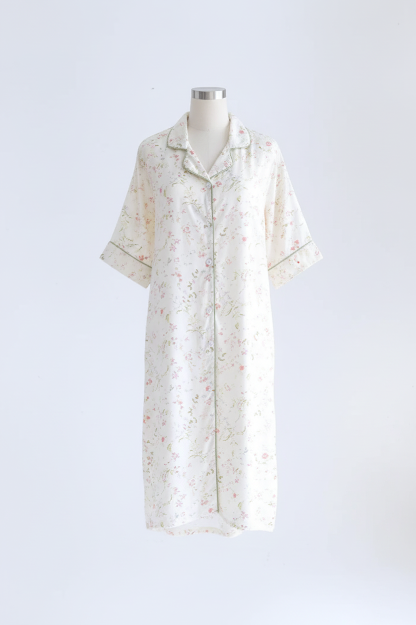 Blanc Fleuri – Chemise de Nuit