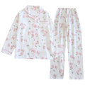 Ensemble Pyjama Femme Printemps/Été 2026 – 100% Coton Pur Imprimé – Cardigan Manches Longues 2 Pièces – Livraison Offerte FR & EU