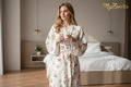 Peignoir Kimono Femme Printemps  – Coton Crêpe Imprimé Cerise Ours – Livraison Offerte FR & EU